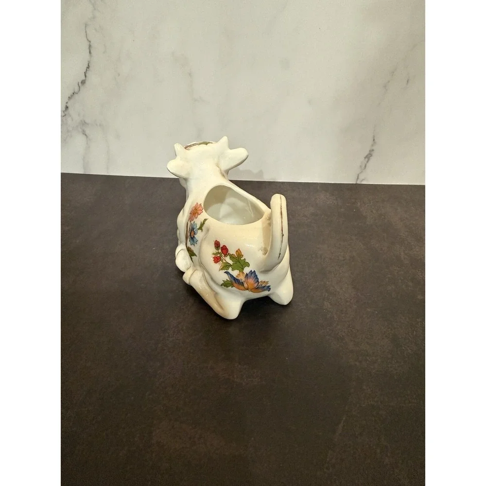 Lenwile Ardalt Artware Japan Cow Creamer Vintage White Floral Milk Coffee Tea